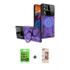 MARSİLYAN™- Galaxy S24 Ultra Kılıf Kıvılcım Modern Serisi - Siyah AutoKit 5in1 Fiber Polymer Nano Ekran Koruyucu + Raze Metal Kamera Lens - SI