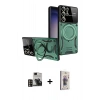 MARSİLYAN™- Galaxy S24 Ultra Kılıf Kıvılcım Modern Serisi - Siyah Bilvis 3D Cam Ekran Koruyucu + PVD Metal Kamera Lens - GD