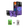 MARSİLYAN™- Galaxy S24 Ultra Kılıf Kıvılcım Modern Serisi - Siyah Bilvis 3D Cam Ekran Koruyucu + Raze Metal Kamera Lens - GS