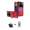 MARSİLYAN™- Galaxy S24 Ultra Kılıf Kıvılcım Modern Serisi - Siyah Bilvis 3D Cam Ekran Koruyucu + Kamera Lens Koruma Cam - SF