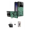 MARSİLYAN™- Galaxy S24 Ultra Kılıf Kıvılcım Modern Serisi - Siyah Bilvis 3D Cam Ekran Koruyucu + Kamera Lens Koruma Cam - SF