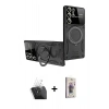 MARSİLYAN™- Galaxy S24 Ultra Kılıf Kıvılcım Modern Serisi - Siyah Bilvis 3D Cam Ekran Koruyucu + Kamera Lens Koruma Cam - SF