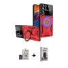 MARSİLYAN™- Galaxy S24 Ultra Kılıf Kıvılcım Modern Serisi - Siyah Bilvis Hayalet Cam Ekran Koruyucu + Bilvis Titan Kamera Lens - DNMR