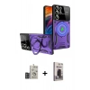 MARSİLYAN™- Galaxy S24 Ultra Kılıf Kıvılcım Modern Serisi - Siyah Bilvis Hayalet Cam Ekran Koruyucu + Bilvis Titan Kamera Lens - DNMR