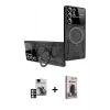 MARSİLYAN™- Galaxy S24 Ultra Kılıf Kıvılcım Modern Serisi - Siyah Bilvis Hayalet Cam Ekran Koruyucu + PVD Metal Kamera Lens - PE