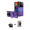 MARSİLYAN™- Galaxy S24 Ultra Kılıf Kıvılcım Modern Serisi - Siyah Bilvis Hayalet Cam Ekran Koruyucu + Kamera Lens Koruma Cam - SF