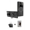 MARSİLYAN™- Galaxy S24 Ultra Kılıf Kıvılcım Modern Serisi - Siyah Bilvis Hayalet Cam Ekran Koruyucu + Kamera Lens Koruma Cam - SF