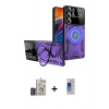 MARSİLYAN™- Galaxy S24 Ultra Kılıf Kıvılcım Modern Serisi - Siyah Durable Full Glue Curved Cam + Bilvis Titan Kamera Lens - DNMR