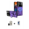 MARSİLYAN™- Galaxy S24 Ultra Kılıf Kıvılcım Modern Serisi - Siyah Durable Full Glue Curved Cam + Bilvis Titan Kamera Lens - GD