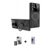 MARSİLYAN™- Galaxy S24 Ultra Kılıf Kıvılcım Modern Serisi - Siyah Durable Full Glue Curved Cam + PVD Metal Kamera Lens - PE