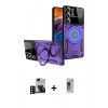 MARSİLYAN™- Galaxy S24 Ultra Kılıf Kıvılcım Modern Serisi - Siyah Durable Full Glue Curved Hayalet Cam + PVD Metal Kamera Lens - DNMR