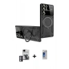 MARSİLYAN™- Galaxy S24 Ultra Kılıf Kıvılcım Modern Serisi - Siyah Durable Full Glue Curved Hayalet Cam + PVD Metal Kamera Lens - PE