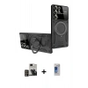 MARSİLYAN™- Galaxy S24 Ultra Kılıf Kıvılcım Modern Serisi - Siyah Durable Full Glue Curved Hayalet Cam + PVD Metal Kamera Lens - GD