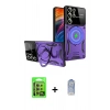 MARSİLYAN™- Galaxy S24 Ultra Kılıf Kıvılcım Modern Serisi - Siyah Joko Magic 5D Cam + Raze Metal Kamera Lens - SI