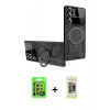MARSİLYAN™- Galaxy S24 Ultra Kılıf Kıvılcım Modern Serisi - Siyah Joko Magic 5D Hayalet Cam + Raze Metal Kamera Lens - SI