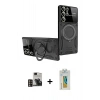 MARSİLYAN™- Galaxy S24 Ultra Kılıf Kıvılcım Modern Serisi - Siyah Polymer Nano Ekran Koruyucu + PVD Metal Kamera Lens - GD