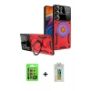 MARSİLYAN™- Galaxy S24 Ultra Kılıf Kıvılcım Modern Serisi - Siyah Polymer Nano Ekran Koruyucu + Raze Metal Kamera Lens - GS