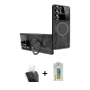 MARSİLYAN™- Galaxy S24 Ultra Kılıf Kıvılcım Modern Serisi - Siyah Polymer Nano Ekran Koruyucu + Kamera Lens Koruma Cam - SF