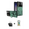 MARSİLYAN™- Galaxy S24 Ultra Kılıf Kıvılcım Modern Serisi - Siyah Polymer Nano Ekran Koruyucu + Kamera Lens Koruma Cam - SF