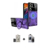 MARSİLYAN™- Galaxy S24 Ultra Kılıf Kıvılcım Modern Serisi - Siyah Vanessa Magic Hayalet Cam + Bilvis Titan Kamera Lens - DNMR