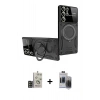MARSİLYAN™- Galaxy S24 Ultra Kılıf Kıvılcım Modern Serisi - Siyah Vanessa Magic Hayalet Cam + Gold Bilvis Titan Kamera Lens