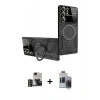 MARSİLYAN™- Galaxy S24 Ultra Kılıf Kıvılcım Modern Serisi - Siyah Vanessa Magic Hayalet Cam + PVD Metal Kamera Lens - GD