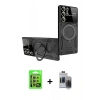 MARSİLYAN™- Galaxy S24 Ultra Kılıf Kıvılcım Modern Serisi - Siyah Vanessa Magic Hayalet Cam + Raze Metal Kamera Lens - SI