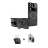 MARSİLYAN™- Galaxy S24 Ultra Kılıf Kıvılcım Modern Serisi - Siyah Vanessa Magic Hayalet Cam + Şeffaf Kamera Lens Koruma Cam