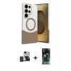MARSİLYAN™- Galaxy S24 Ultra Kılıf Kozmos Form Özel Seri - Şeffaf 360 Full Body Arka Koruyucu + PVD Metal Kamera Lens - DNMR