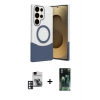 MARSİLYAN™- Galaxy S24 Ultra Kılıf Kozmos Form Özel Seri - Şeffaf 360 Full Body Arka Koruyucu + PVD Metal Kamera Lens - PE
