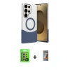 MARSİLYAN™- Galaxy S24 Ultra Kılıf Kozmos Form Özel Seri - Siyah AutoKit 5in1 Fiber Hayalet Polymer Nano Ekran Koruyucu + Raze Metal Kamera Lens - MR