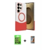 MARSİLYAN™- Galaxy S24 Ultra Kılıf Kozmos Form Özel Seri - Siyah AutoKit 5in1 Fiber Hayalet Polymer Nano Ekran Koruyucu + Raze Metal Kamera Lens - GS