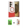 MARSİLYAN™- Galaxy S24 Ultra Kılıf Kozmos Form Özel Seri - Siyah AutoKit 5in1 Fiber Polymer Nano Ekran Koruyucu + Raze Metal Kamera Lens - MR