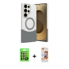 MARSİLYAN™- Galaxy S24 Ultra Kılıf Kozmos Form Özel Seri - Siyah AutoKit 5in1 Fiber Polymer Nano Ekran Koruyucu + Raze Metal Kamera Lens - MR