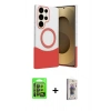 MARSİLYAN™- Galaxy S24 Ultra Kılıf Kozmos Form Özel Seri - Siyah Bilvis 3D Cam Ekran Koruyucu + Raze Metal Kamera Lens - SH