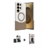 MARSİLYAN™- Galaxy S24 Ultra Kılıf Kozmos Form Özel Seri - Siyah Bilvis Hayalet Cam Ekran Koruyucu + PVD Metal Kamera Lens - SH