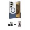 MARSİLYAN™- Galaxy S24 Ultra Kılıf Kozmos Form Özel Seri - Siyah Bilvis Hayalet Cam Ekran Koruyucu + PVD Metal Kamera Lens - SH