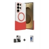 MARSİLYAN™- Galaxy S24 Ultra Kılıf Kozmos Form Özel Seri - Siyah Durable Full Glue Curved Hayalet Cam + PVD Metal Kamera Lens - GD