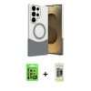 MARSİLYAN™- Galaxy S24 Ultra Kılıf Kozmos Form Özel Seri - Siyah Joko Magic 5D Hayalet Cam + Raze Metal Kamera Lens - SI