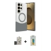 MARSİLYAN™- Galaxy S24 Ultra Kılıf Kozmos Form Özel Seri - Siyah Polymer Nano Ekran Koruyucu + Bilvis Titan Kamera Lens - GD