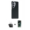 MARSİLYAN™- Galaxy S24 Ultra Kılıf Kozmos Klasik Prime - Siyah 360 Mat Full Body Arka Koruyucu + Kamera Lens Koruma Cam - SF