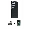 MARSİLYAN™- Galaxy S24 Ultra Kılıf Kozmos Klasik Prime - Siyah 360 Mat Full Body Arka Koruyucu + PVD Metal Kamera Lens - SH