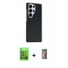 MARSİLYAN™- Galaxy S24 Ultra Kılıf Kozmos Klasik Prime - Siyah AutoKit 5in1 Fiber Hayalet Polymer Nano Ekran Koruyucu + Raze Metal Kamera Lens - GS