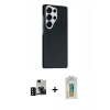 MARSİLYAN™- Galaxy S24 Ultra Kılıf Kozmos Klasik Prime - Siyah Polymer Nano Ekran Koruyucu + PVD Metal Kamera Lens - SH