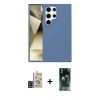 MARSİLYAN™- Galaxy S24 Ultra Kılıf Kozmos Yansıma Özel Seri - Siyah 360 Mat Full Body Arka Koruyucu + Bilvis Titan Kamera Lens - SH