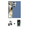 MARSİLYAN™- Galaxy S24 Ultra Kılıf Kozmos Yansıma Özel Seri - Siyah 360 Mat Full Body Arka Koruyucu + PVD Metal Kamera Lens - PE