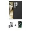 MARSİLYAN™- Galaxy S24 Ultra Kılıf Kozmos Yansıma Özel Seri - Siyah 360 Mat Full Body Arka Koruyucu + PVD Metal Kamera Lens - PE