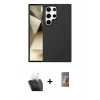 MARSİLYAN™- Galaxy S24 Ultra Kılıf Kozmos Yansıma Özel Seri - Siyah AutoKit 5in1 Fiber Hayalet Polymer Nano Ekran Koruyucu + Kamera Lens Koruma Cam - SF