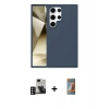 MARSİLYAN™- Galaxy S24 Ultra Kılıf Kozmos Yansıma Özel Seri - Siyah AutoKit 5in1 Fiber Hayalet Polymer Nano Ekran Koruyucu + PVD Metal Kamera Lens - DNMR