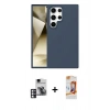 MARSİLYAN™- Galaxy S24 Ultra Kılıf Kozmos Yansıma Özel Seri - Siyah AutoKit 5in1 Fiber Polymer Nano Ekran Koruyucu + PVD Metal Kamera Lens - PE